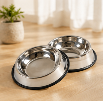 Stainless steel dog bowl