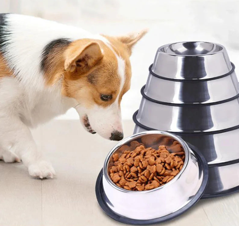 Stainless steel dog bowl
