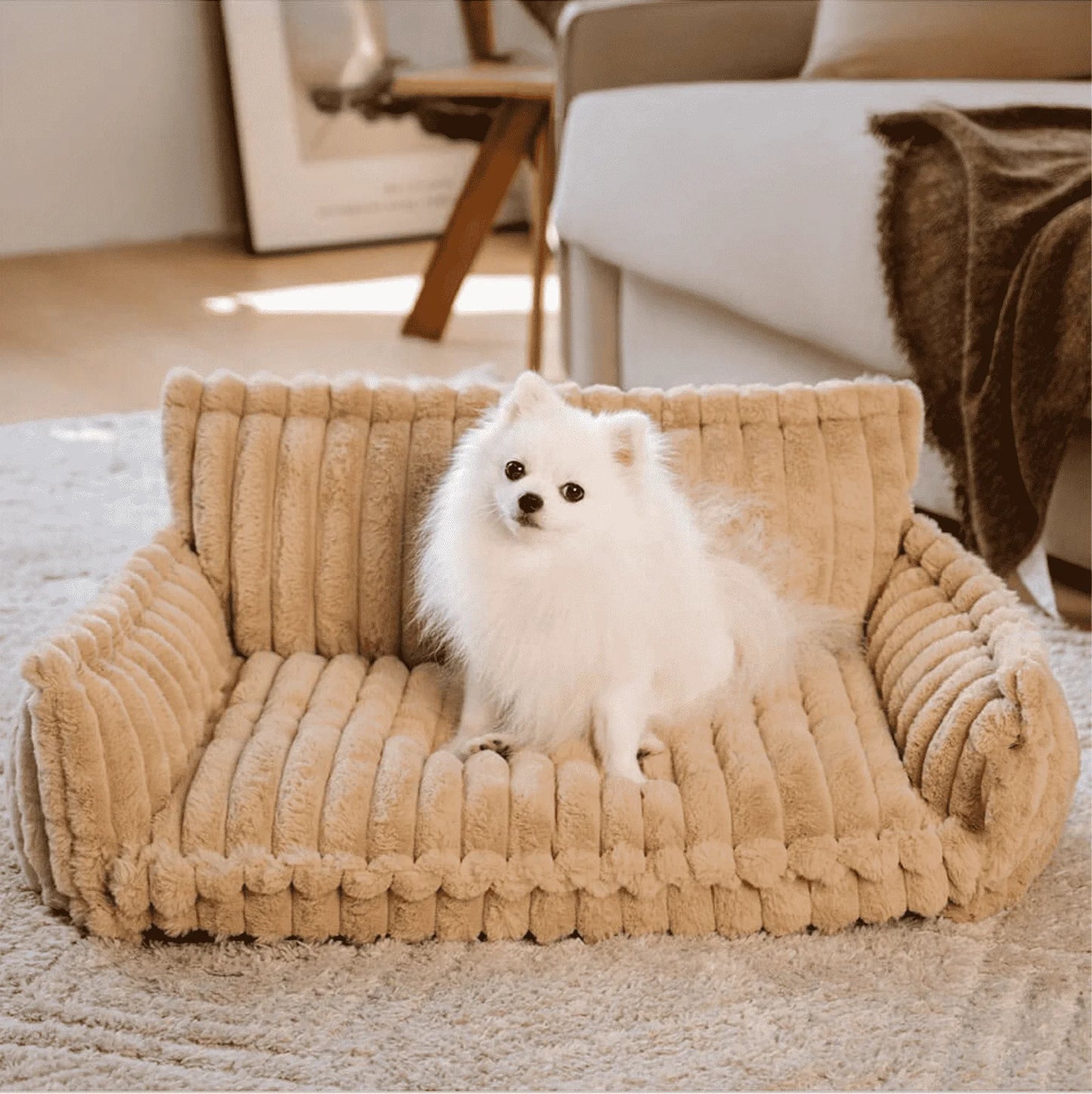 FurlioPets Large Washable Fluffy Orthopedic Soft Dog Sofa Bed