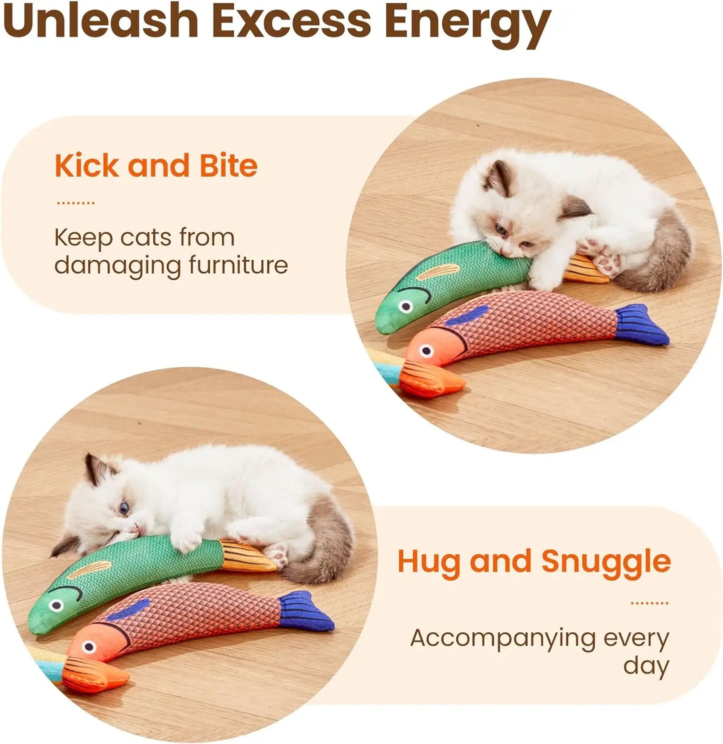 FurlioPets Catnip Fish Toy - 3 Pack