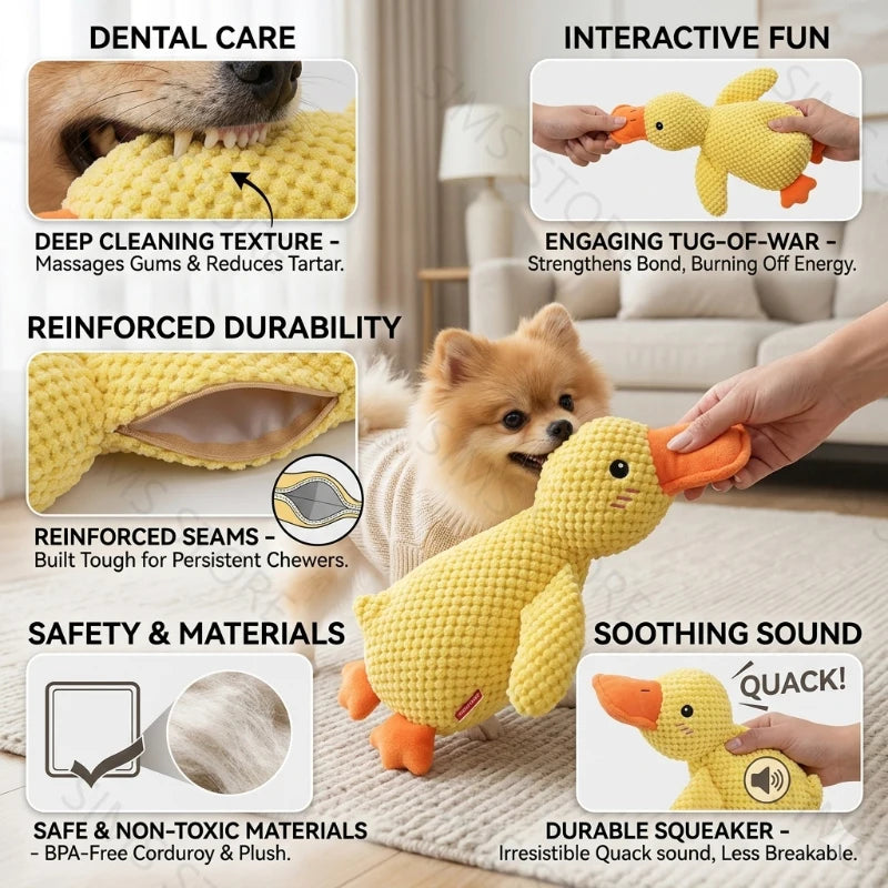 FurlioPets Squeaky Anti-Stess Duck Toy