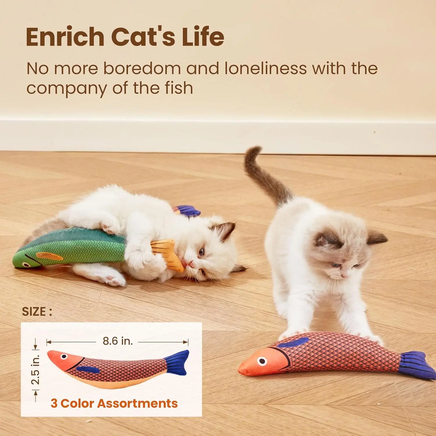 FurlioPets Catnip Fish Toy - 3 Pack