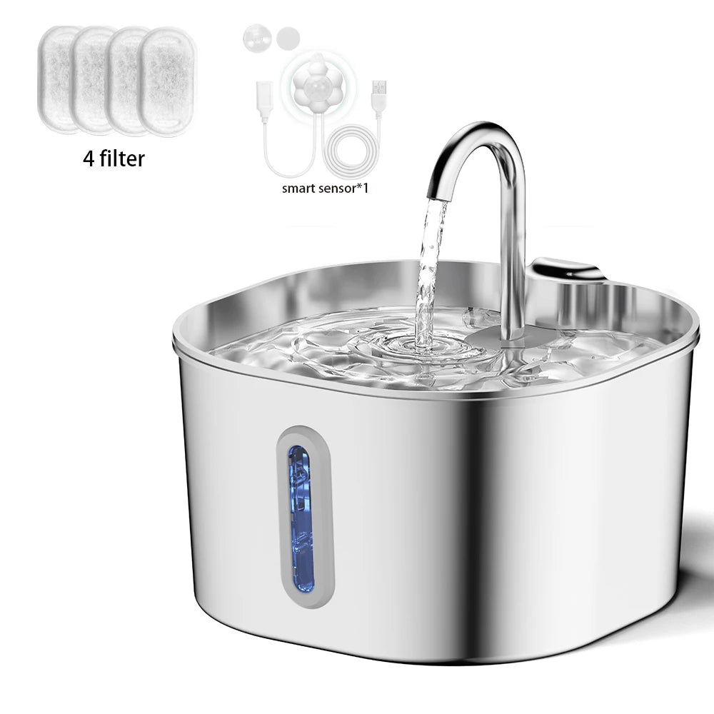 FurlioPets Stainless Steel Cat Water Fountain