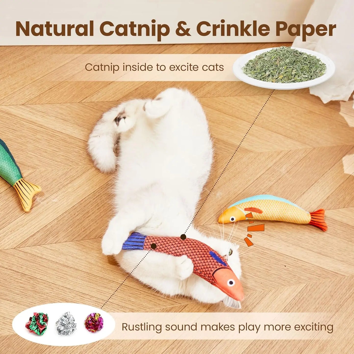 FurlioPets Catnip Fish Toy - 3 Pack