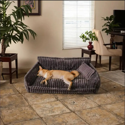 FurlioPets Großes waschbares flauschiges orthopädisches weiches Hundesofa-Bett